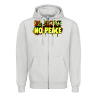 Dove Grey no justice no peace Zipper Hoodie - Zillion Design Studio