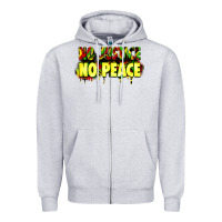 Heather Grey no justice no peace Zipper Hoodie - Zillion Design Studio