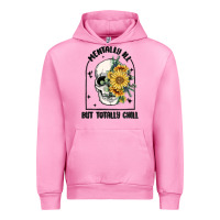 Fuchsia Pink mentally ill but totally chill Urban Hoodie - MaliasSmallBusiness