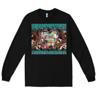 Black western nurse stethoscope turquoise leopardes Long Sleeve Tee - BarkalooDesign