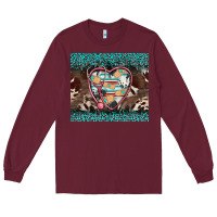 Burgundy western nurse stethoscope turquoise leopardes Long Sleeve Tee - BarkalooDesign