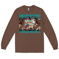 Chestnut western nurse stethoscope turquoise leopardes Long Sleeve Tee - BarkalooDesign