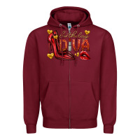 Burgundy birthday diva Zipper Hoodie - texasbilliewilder