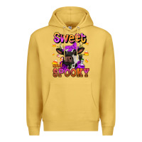 Antique Gold sweet and spooky halloween cow Premium Hoodie - Jasminsmagicworld