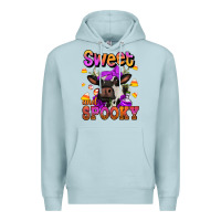 Blue Mist sweet and spooky halloween cow Premium Hoodie - Jasminsmagicworld