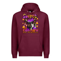 Burgundy sweet and spooky halloween cow Premium Hoodie - Jasminsmagicworld