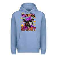 Colony Blue sweet and spooky halloween cow Premium Hoodie - Jasminsmagicworld