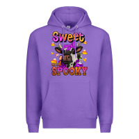 Purple sweet and spooky halloween cow Premium Hoodie - Jasminsmagicworld