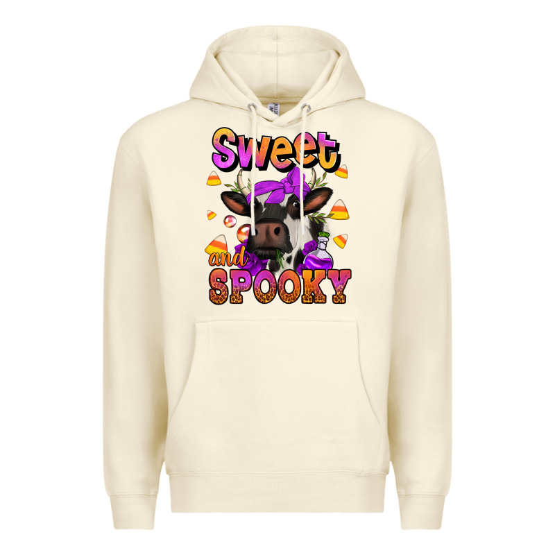 Sweet And Spooky Halloween Cow Premium Hoodie by Jasminsmagicworld | Teevron