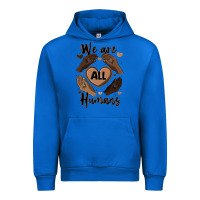 Cobalt we are all humans Urban Hoodie - MaliasSmallBusiness