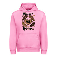Fuchsia Pink we are all humans Urban Hoodie - MaliasSmallBusiness
