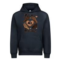 Navy we are all humans Urban Hoodie - MaliasSmallBusiness