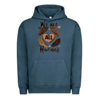Pigment Midnight Navy we are all humans Urban Hoodie - MaliasSmallBusiness