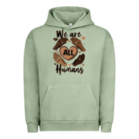 Pigment Oil Green we are all humans Urban Hoodie - MaliasSmallBusiness