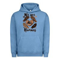 Pigment Pebble Blue we are all humans Urban Hoodie - MaliasSmallBusiness