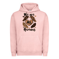 Pigment Salmon we are all humans Urban Hoodie - MaliasSmallBusiness