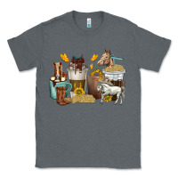 Charcoal Heather coffee cups horses Classic Tee - texasbilliewilder