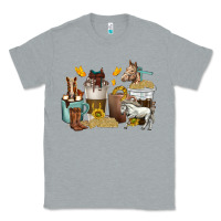 Heather Grey coffee cups horses Classic Tee - texasbilliewilder