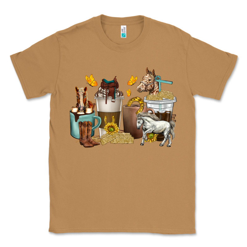 Coffee Cups Horses Classic Tee by texasbilliewilder | Teevron