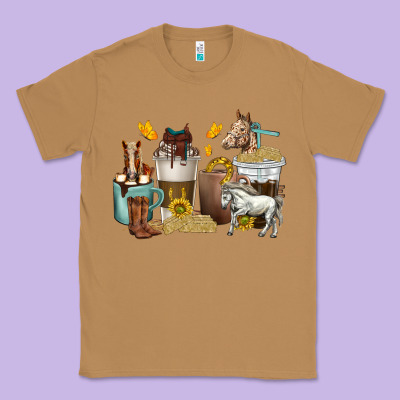 Classic Tee coffee cups horses