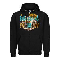 Black blessed memaw with sunflowers Zipper Hoodie - texasbilliewilder