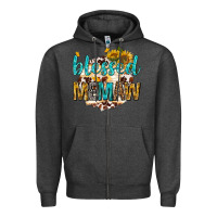 Charcoal Heather blessed memaw with sunflowers Zipper Hoodie - texasbilliewilder