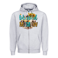 Heather Grey blessed memaw with sunflowers Zipper Hoodie - texasbilliewilder