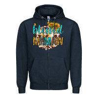 Navy blessed memaw with sunflowers Zipper Hoodie - texasbilliewilder