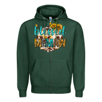 Sports Green blessed memaw with sunflowers Zipper Hoodie - texasbilliewilder