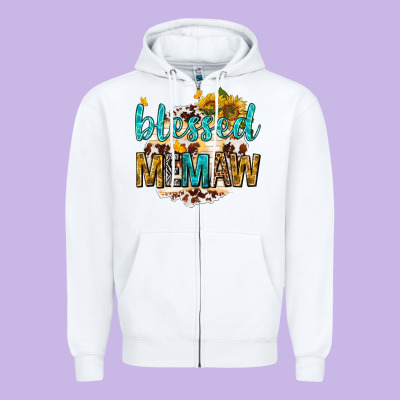 Blessed Memaw With Sunflowers Zipper Hoodie Designed By Texasbilliewilder