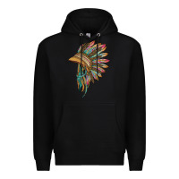 Black indian leopard headdress Premium Hoodie - BarkalooDesign
