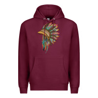 Burgundy indian leopard headdress Premium Hoodie - BarkalooDesign