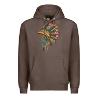 Coffee indian leopard headdress Premium Hoodie - BarkalooDesign