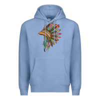 Colony Blue indian leopard headdress Premium Hoodie - BarkalooDesign
