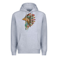 Heather Grey indian leopard headdress Premium Hoodie - BarkalooDesign