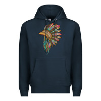 Navy indian leopard headdress Premium Hoodie - BarkalooDesign