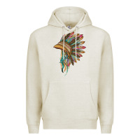 Oatmeal Heather indian leopard headdress Premium Hoodie - BarkalooDesign