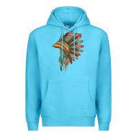 Ocean Blue indian leopard headdress Premium Hoodie - BarkalooDesign
