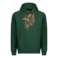 Sports Green indian leopard headdress Premium Hoodie - BarkalooDesign
