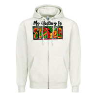 Oatmeal Heather my history is strong Zipper Hoodie - Zillion Design Studio
