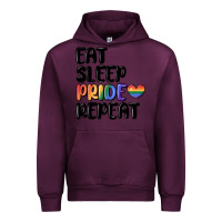 Mauve Wine eat sleep pride repeat Urban Hoodie - MaliasSmallBusiness
