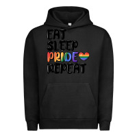 Pigment Black eat sleep pride repeat Urban Hoodie - MaliasSmallBusiness