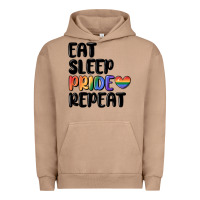 Pigment Burro eat sleep pride repeat Urban Hoodie - MaliasSmallBusiness