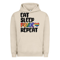 Pigment French Oak eat sleep pride repeat Urban Hoodie - MaliasSmallBusiness