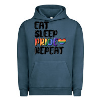 Pigment Midnight Navy eat sleep pride repeat Urban Hoodie - MaliasSmallBusiness