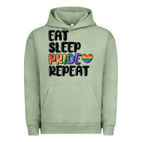 Pigment Oil Green eat sleep pride repeat Urban Hoodie - MaliasSmallBusiness
