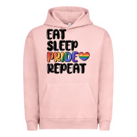 Pigment Salmon eat sleep pride repeat Urban Hoodie - MaliasSmallBusiness