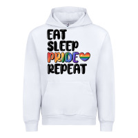 White eat sleep pride repeat Urban Hoodie - MaliasSmallBusiness