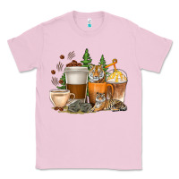 Bubblegum Pink coffee cups tiger with coffee beans Classic Tee - texasbilliewilder