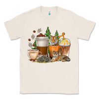 Natural coffee cups tiger with coffee beans Classic Tee - texasbilliewilder